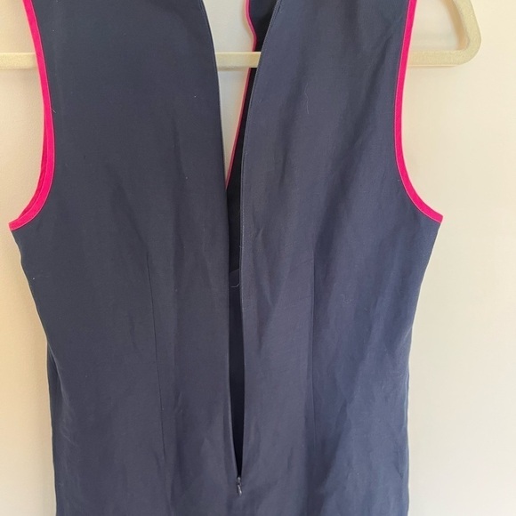 Eliza J Sleeveless Navy with Pink Piping Dress Size 4 - Picture 3 of 9